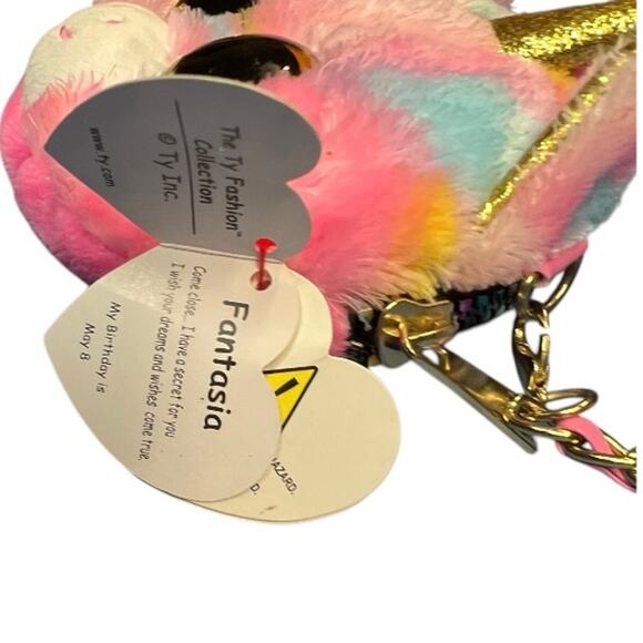 TY beanie baby Fantasia rainbow unicorn purse crossbody girls new with tags - Picture 4 of 5
